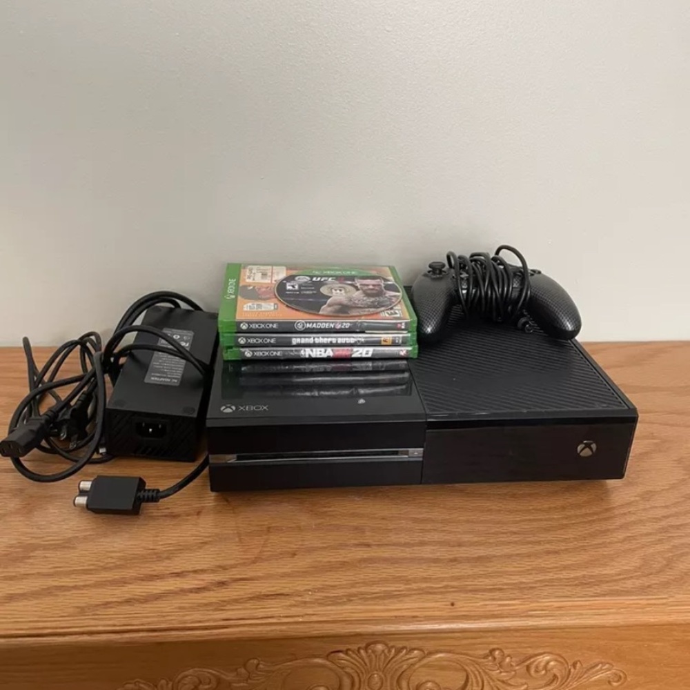 Black One X Console with Controllers and Games